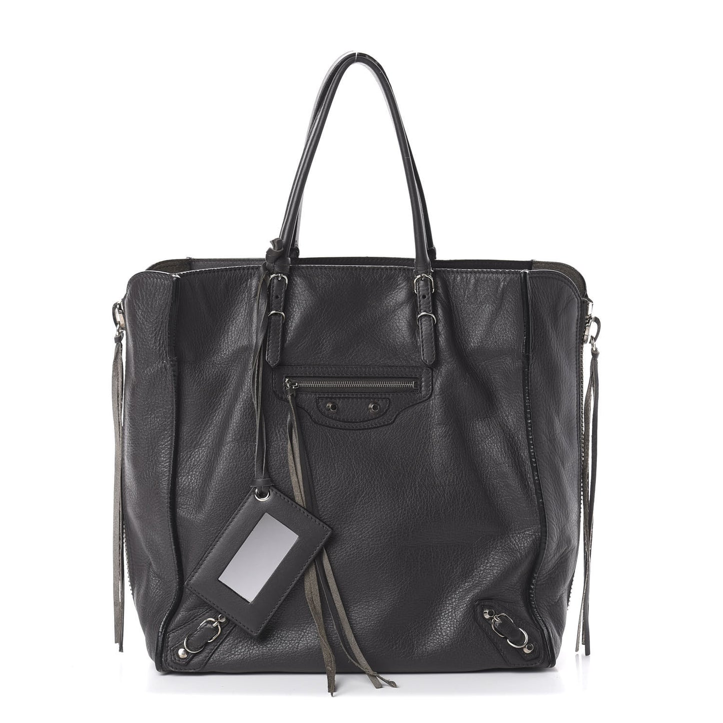 Veau Papier A5 Zip Around Tote Gris Fossile