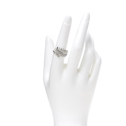 Chanel 18K White Gold Diamond Plume De Ring 56 7.5 2 of 6
