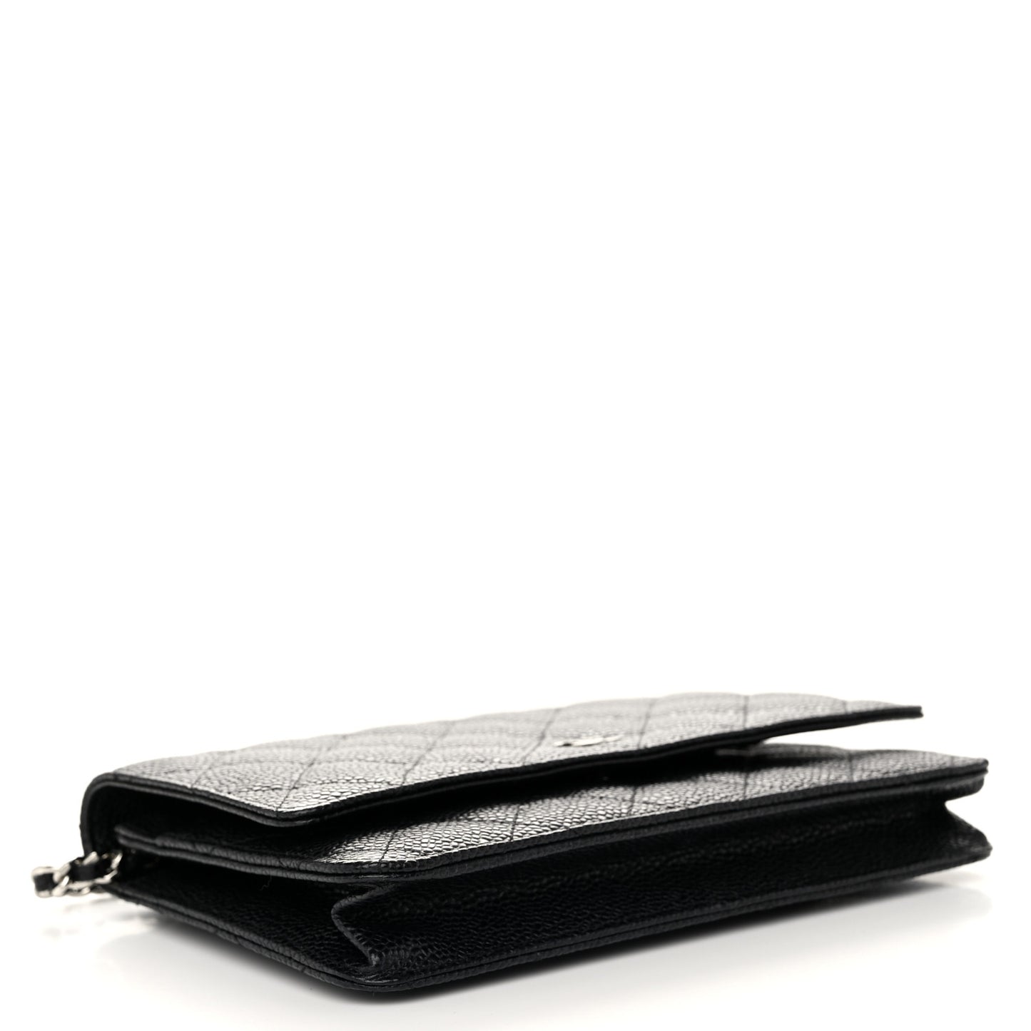Caviar Quilted Wallet on Chain WOC Black