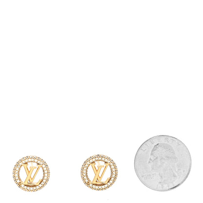 Louis Vuitton Metal Crystal Louise By Night Earrings Gold 2 of 4
