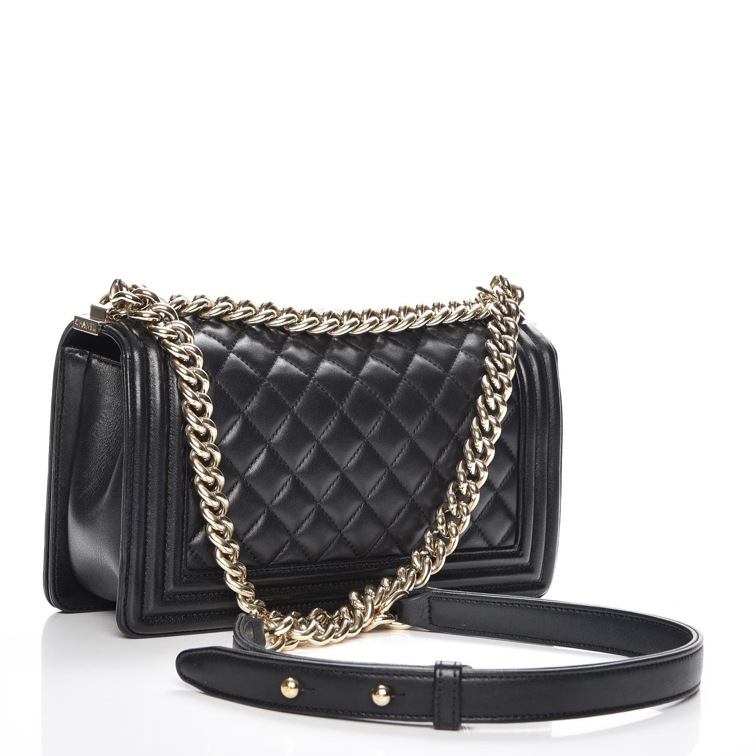 Chanel Lambskin Quilted Medium Boy Flap Black 3 of 7