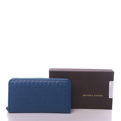 Bottega Veneta Nappa Intrecciato Zip Around Wallet Blue 7 of 7