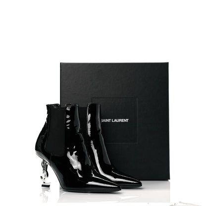 Saint Laurent Patent Opyum Booties 38.5 Black 7 of 8