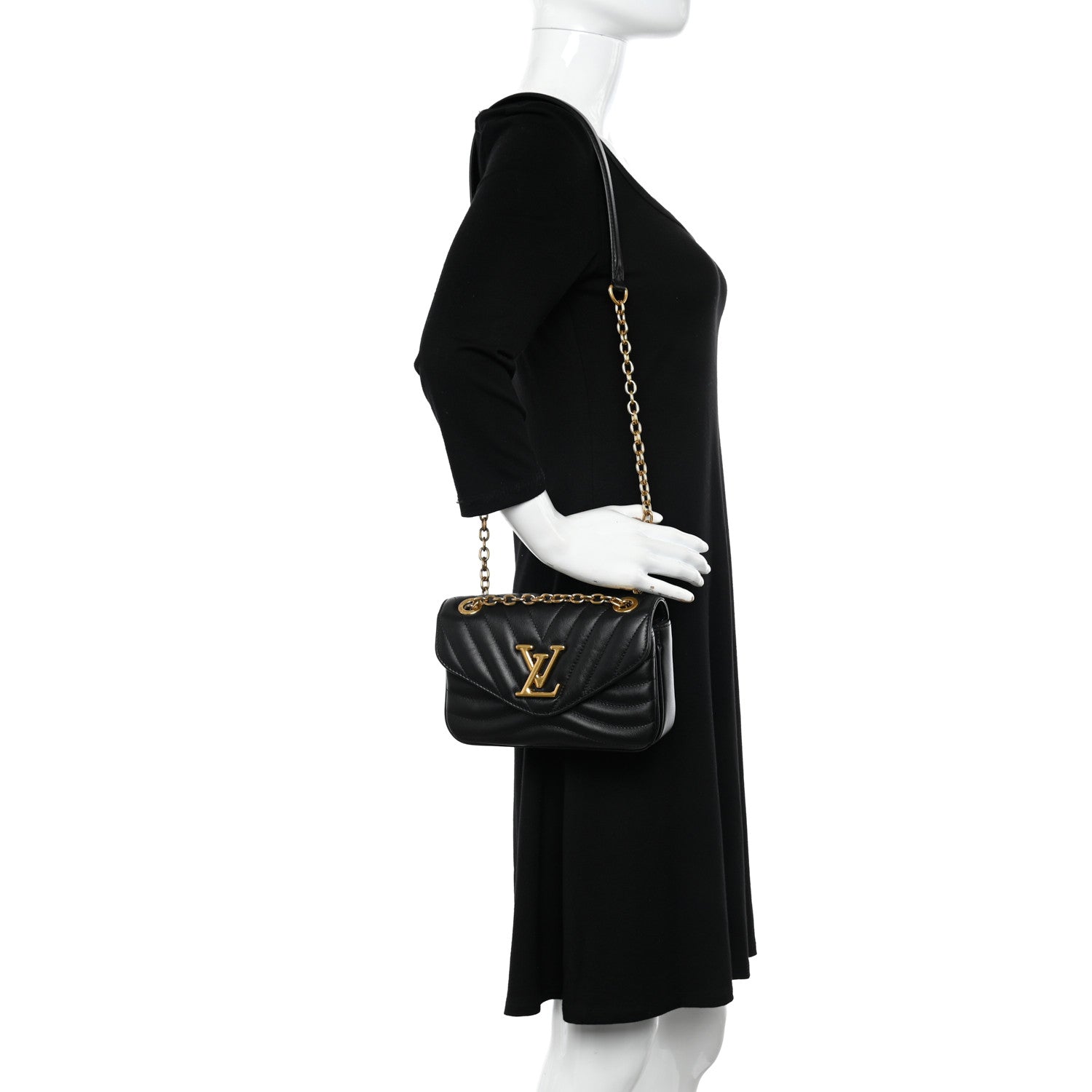 Louis Vuitton Calfskin New Wave Chain PM NM Black 2 of 9