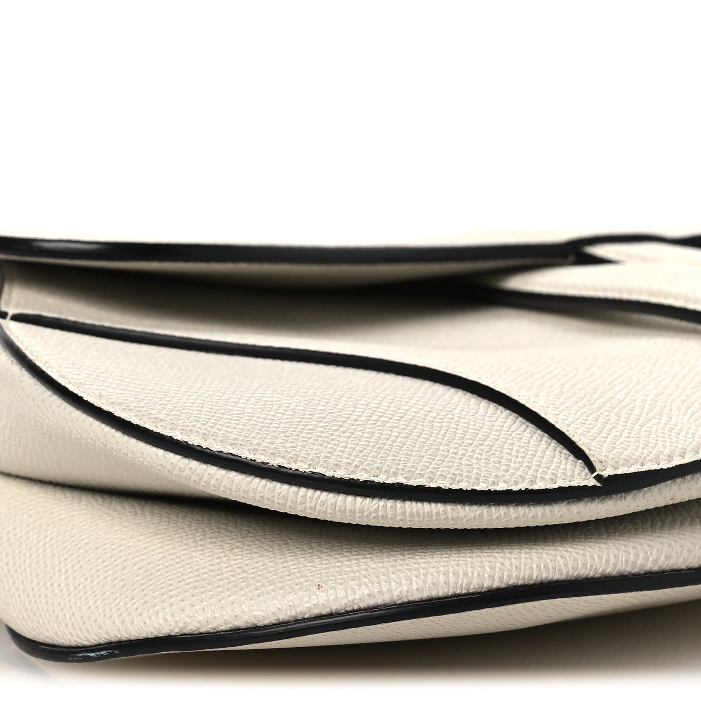 Grained Calfskin Saddle Bag White