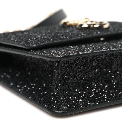Jimmy Choo Coarse Glitter Pearl Varenne Shoulder Bag Black 8 of 9
