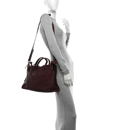 Balenciaga Veau Soyeux Perforated Blackout Hardware City Rouge Bordeaux 3 of 11