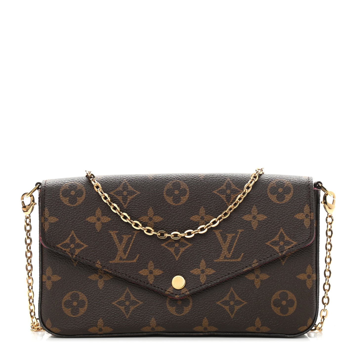 Monogram Pochette Felicie Chain Wallet Fuchsia