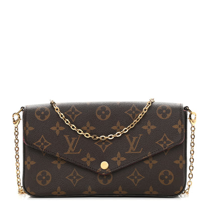 Louis Vuitton Monogram Pochette Felicie Chain Wallet Fuchsia 2 of 12