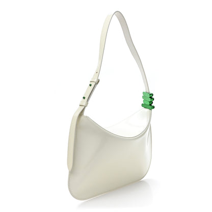 Bottega Veneta Brushed Calfskin Cradle Fold Over Shoulder Bag White Parakeet 3 of 10