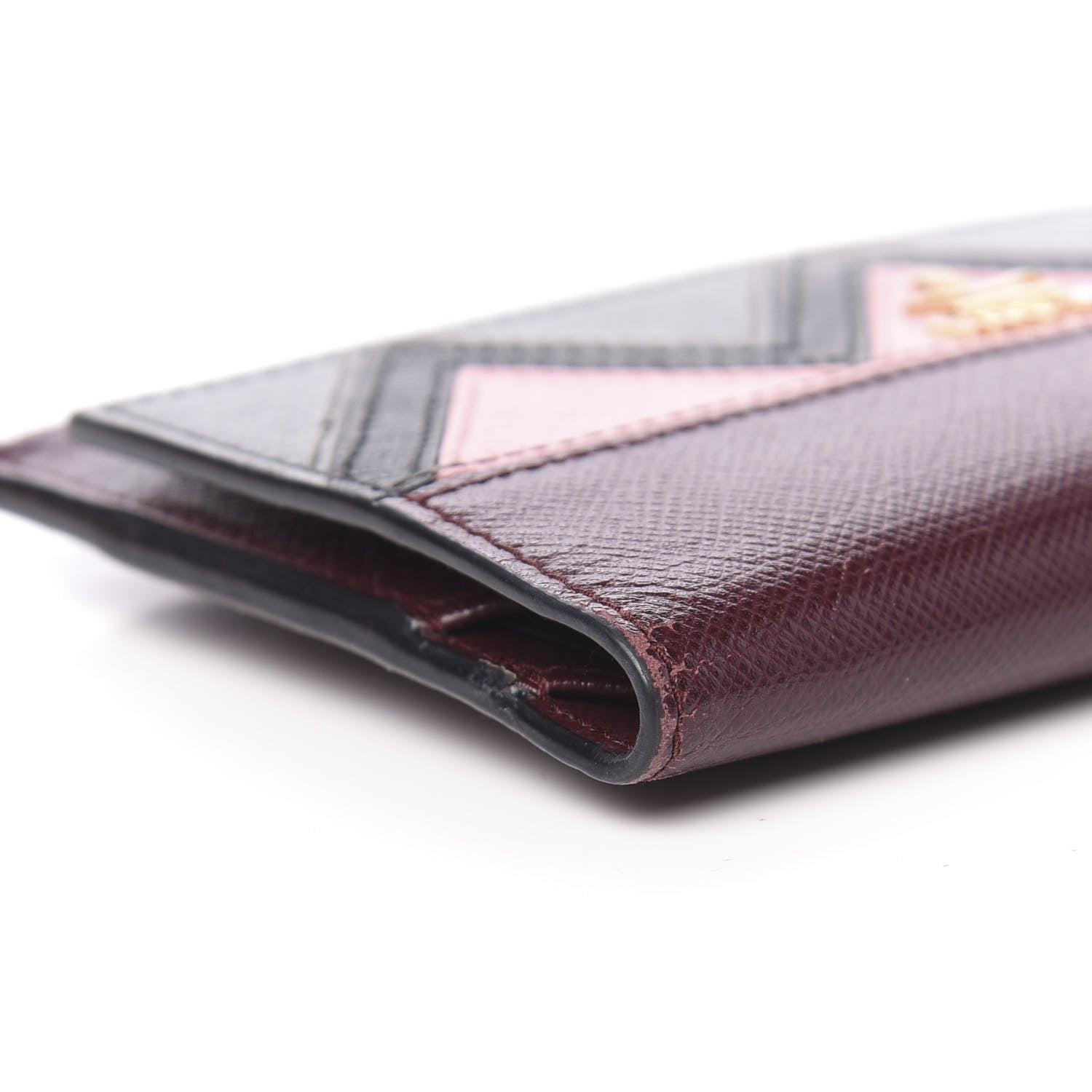 Prada Saffiano Greche Card Holder Granato Petalo Marmo 8 of 11