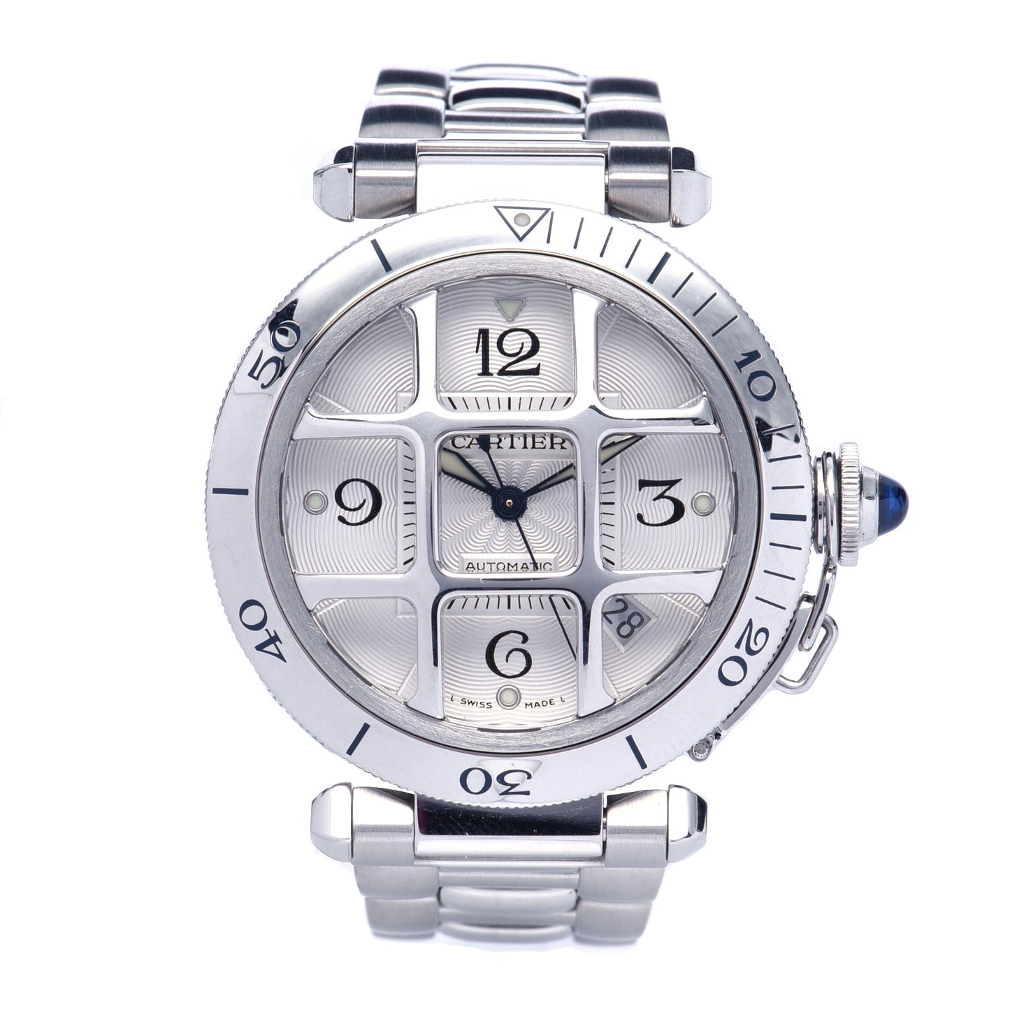 Stainless Steel 38mm Pasha C Grille Automatic Watch