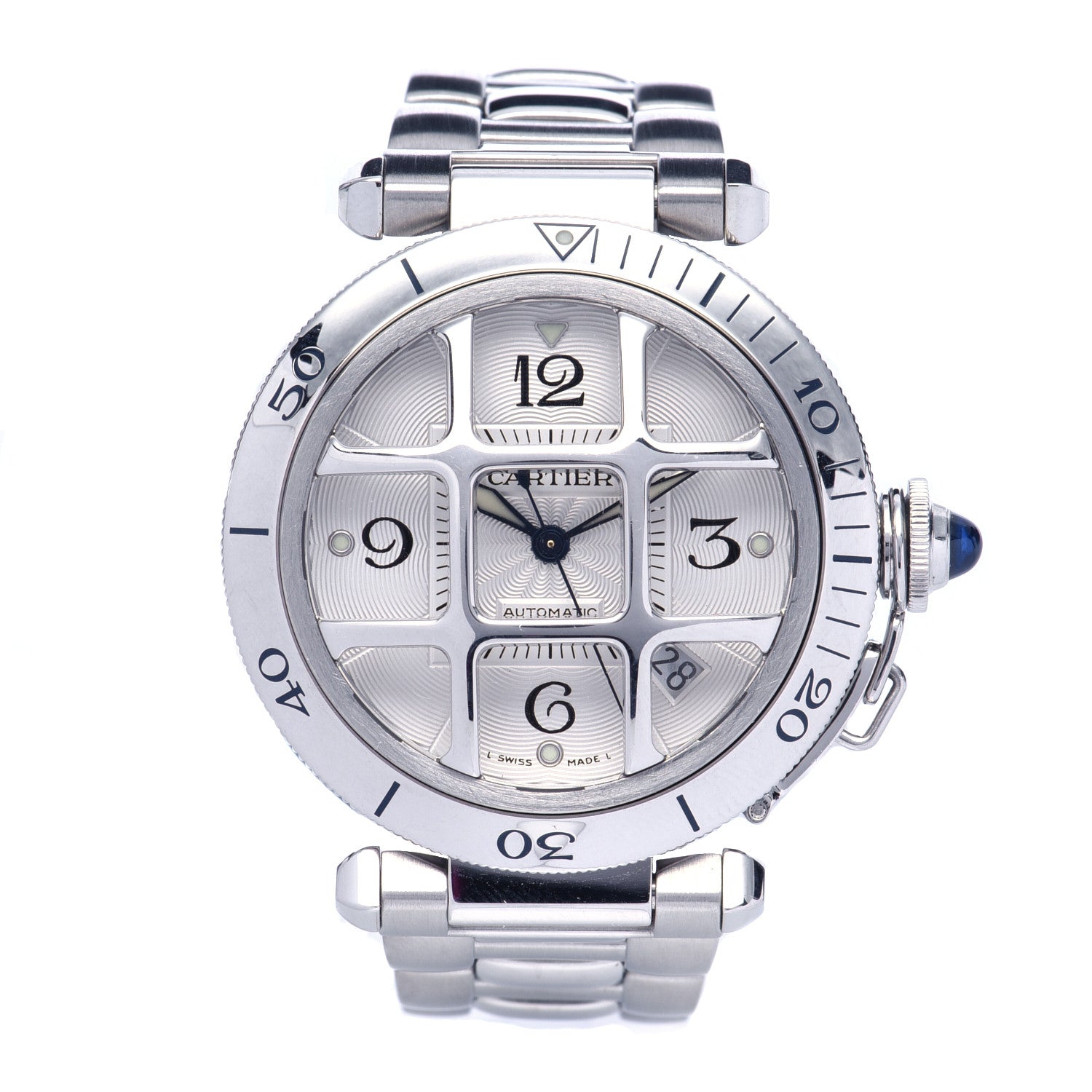 Cartier Stainless Steel 38mm Pasha C Grille Automatic Watch 1 of 5