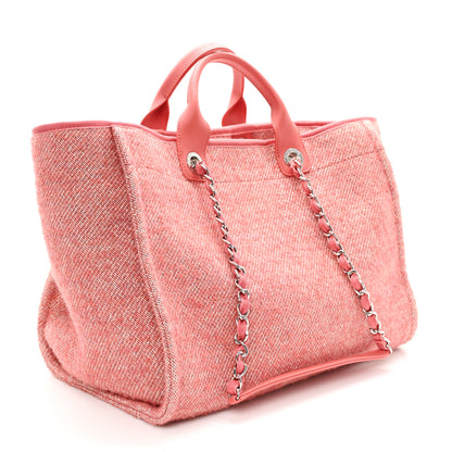 Chanel Mixed Fibers Calfskin Medium Deauville Tote Pink 3 of 12
