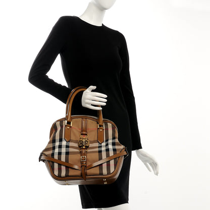 Burberry Bridle Calfskin House Check Owl Medium Orchard Bowling Bag Brown Ochre 2 of 11