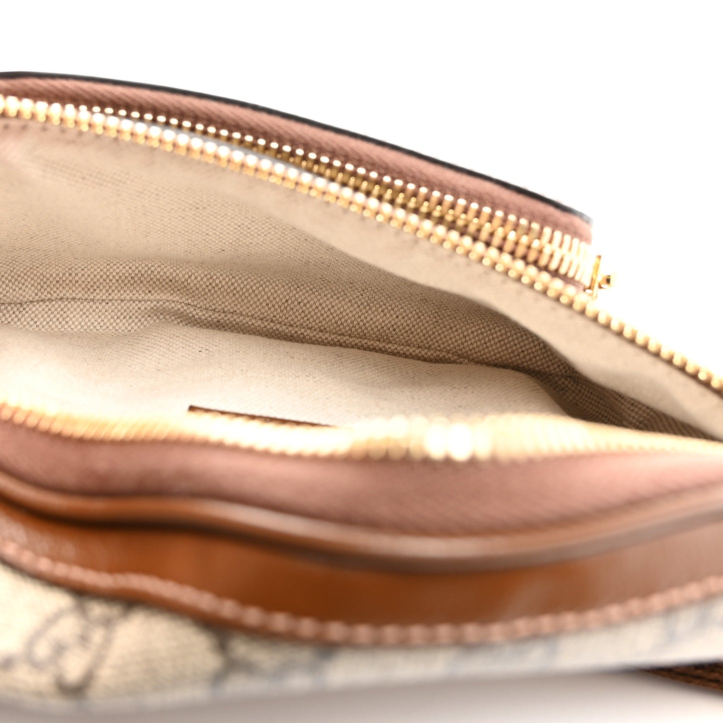 GG Supreme Monogram Textured Calfskin Retro Interlocking G Belt Bag Beige Ebony Brown Sugar