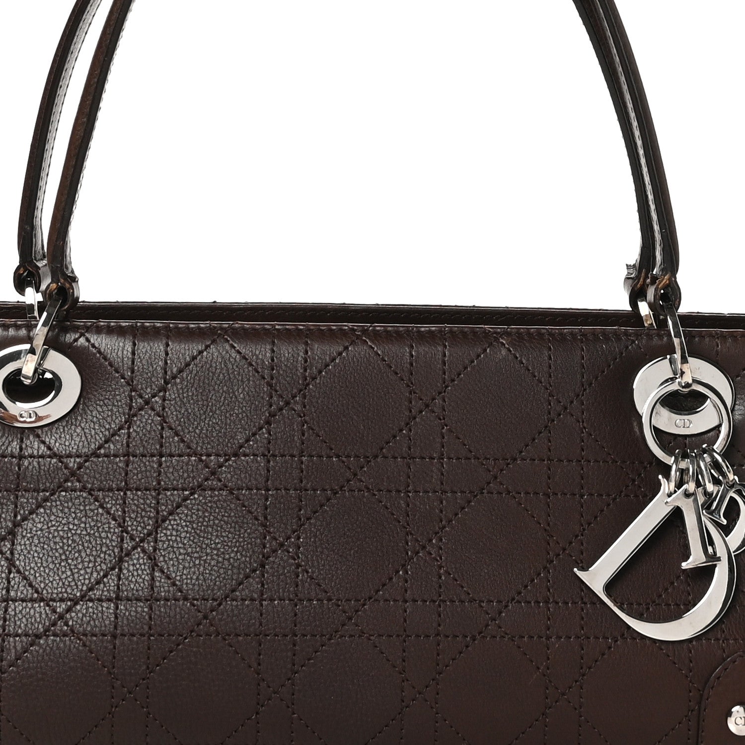 Christian Dior Cannage Stitched East West Lady Dior Brown 8 of 12