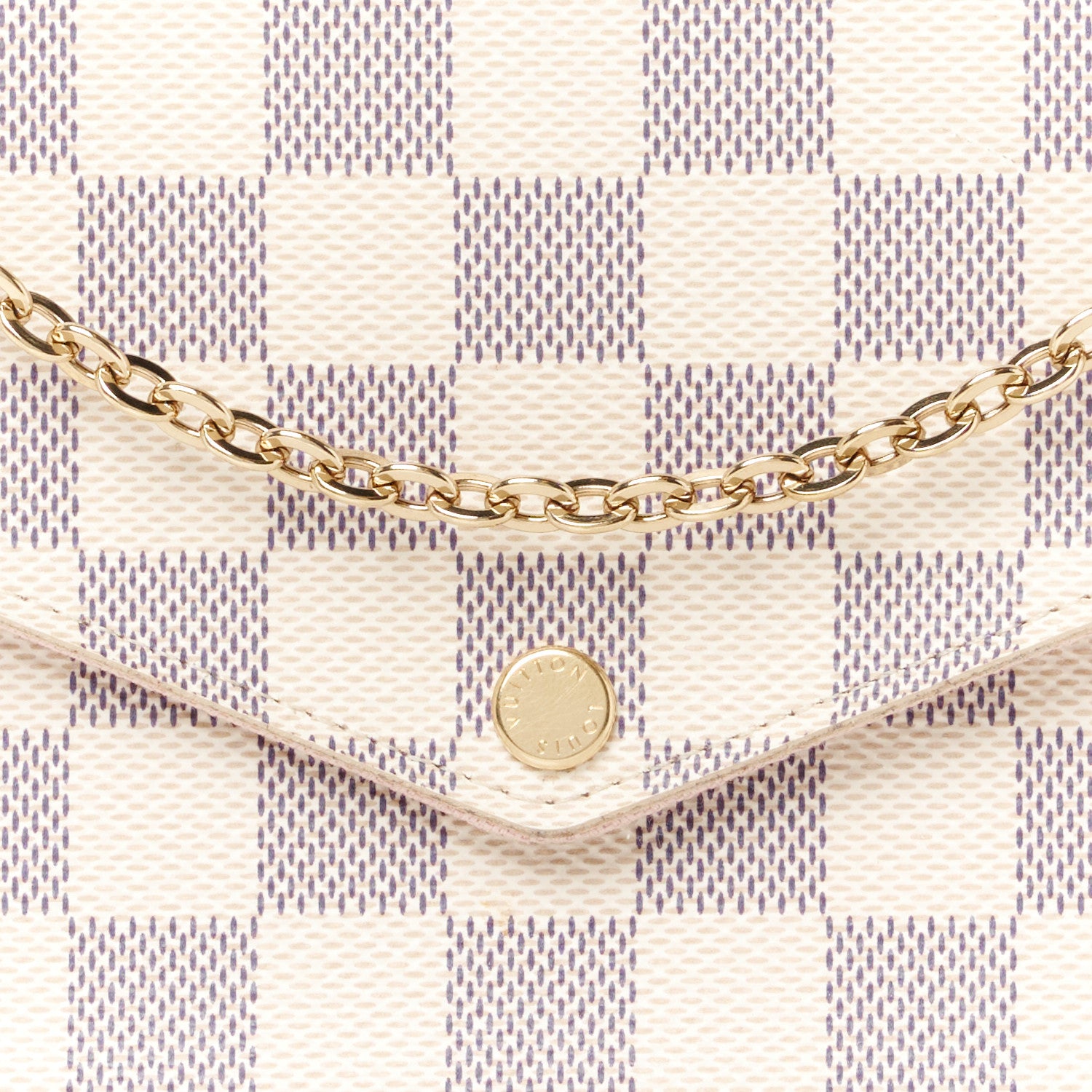 Louis Vuitton Damier Azur Pochette Felicie Chain Wallet Rose Ballerine 15 of 17