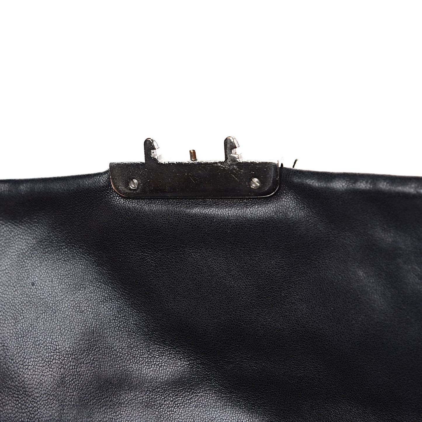 Lambskin Cannage New Lock Pouch Black