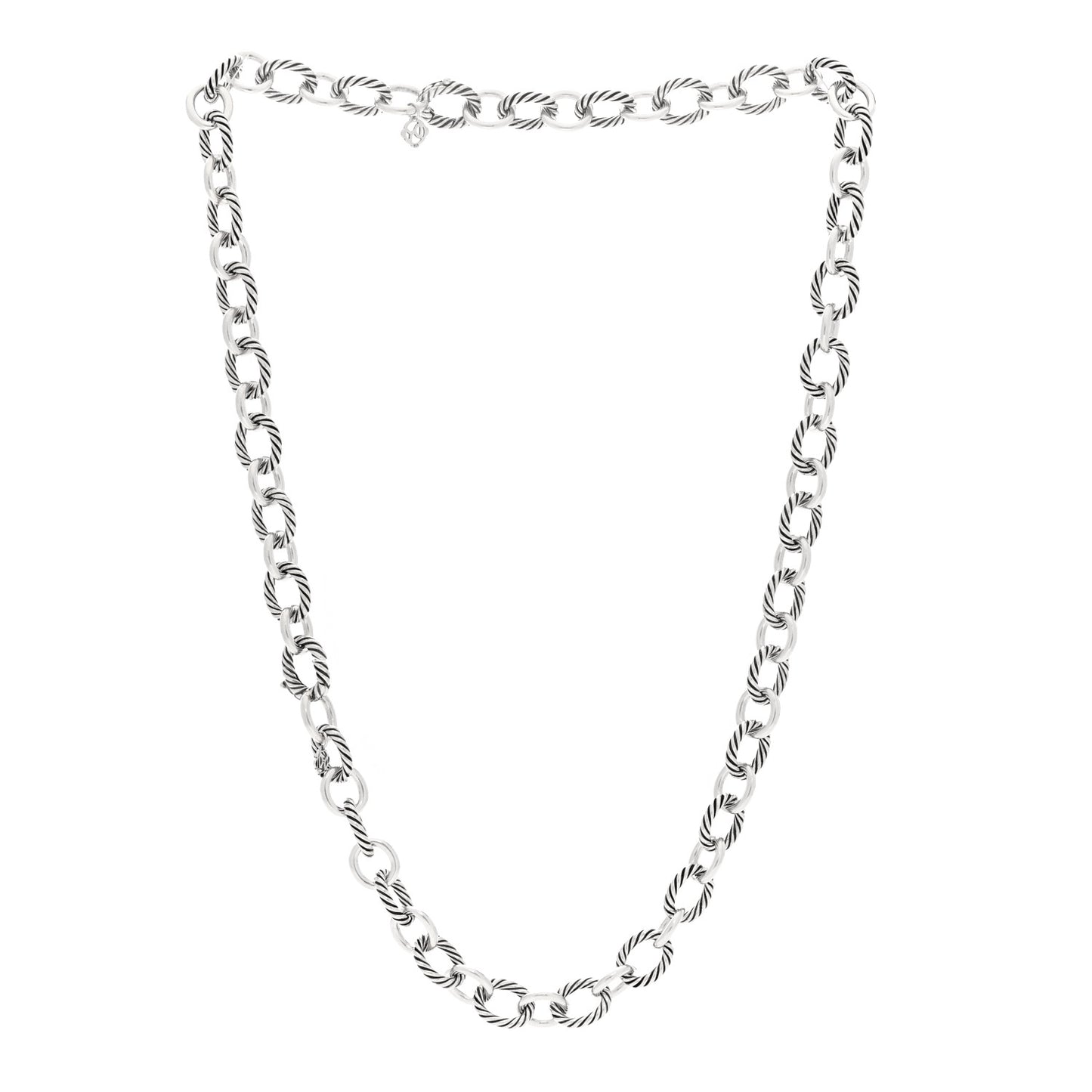 Sterling Silver 12mm Oval Link Necklace