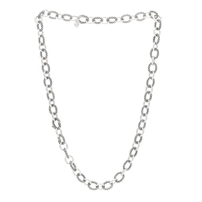 David Yurman Sterling Silver 12mm Oval Link Necklace 3 of 4