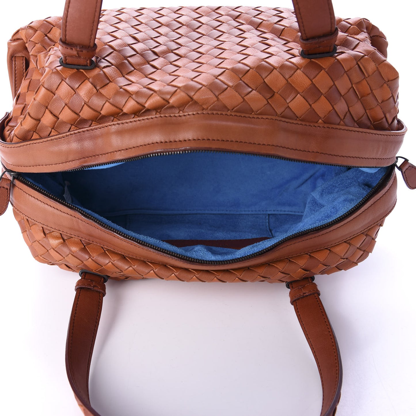 Goatskin Intrecciato Woven Top Handle Bag