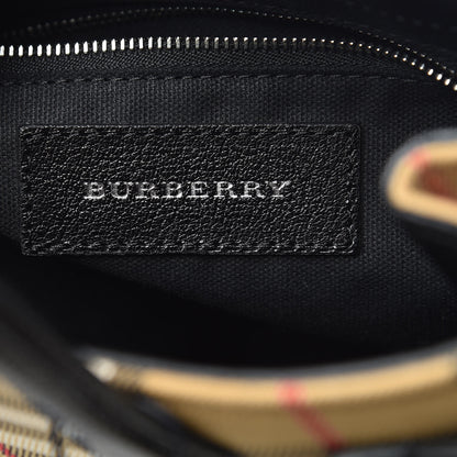 Burberry Goatskin Vintage Check Small Banner Tote Black 8 of 11