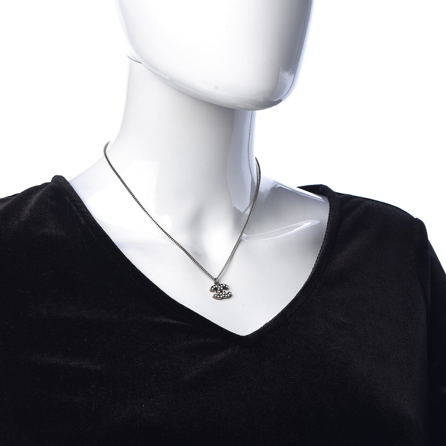 Crystal CC Necklace Silver