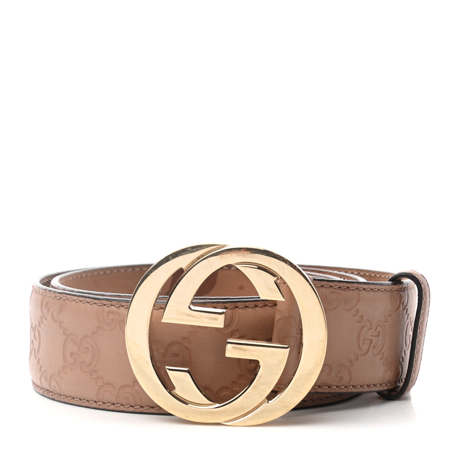 Gucci Guccissima Interlocking G Belt 85 34 Winter Rose 1 of 5