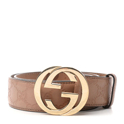 Gucci Guccissima Interlocking G Belt 85 34 Winter Rose 1 of 5