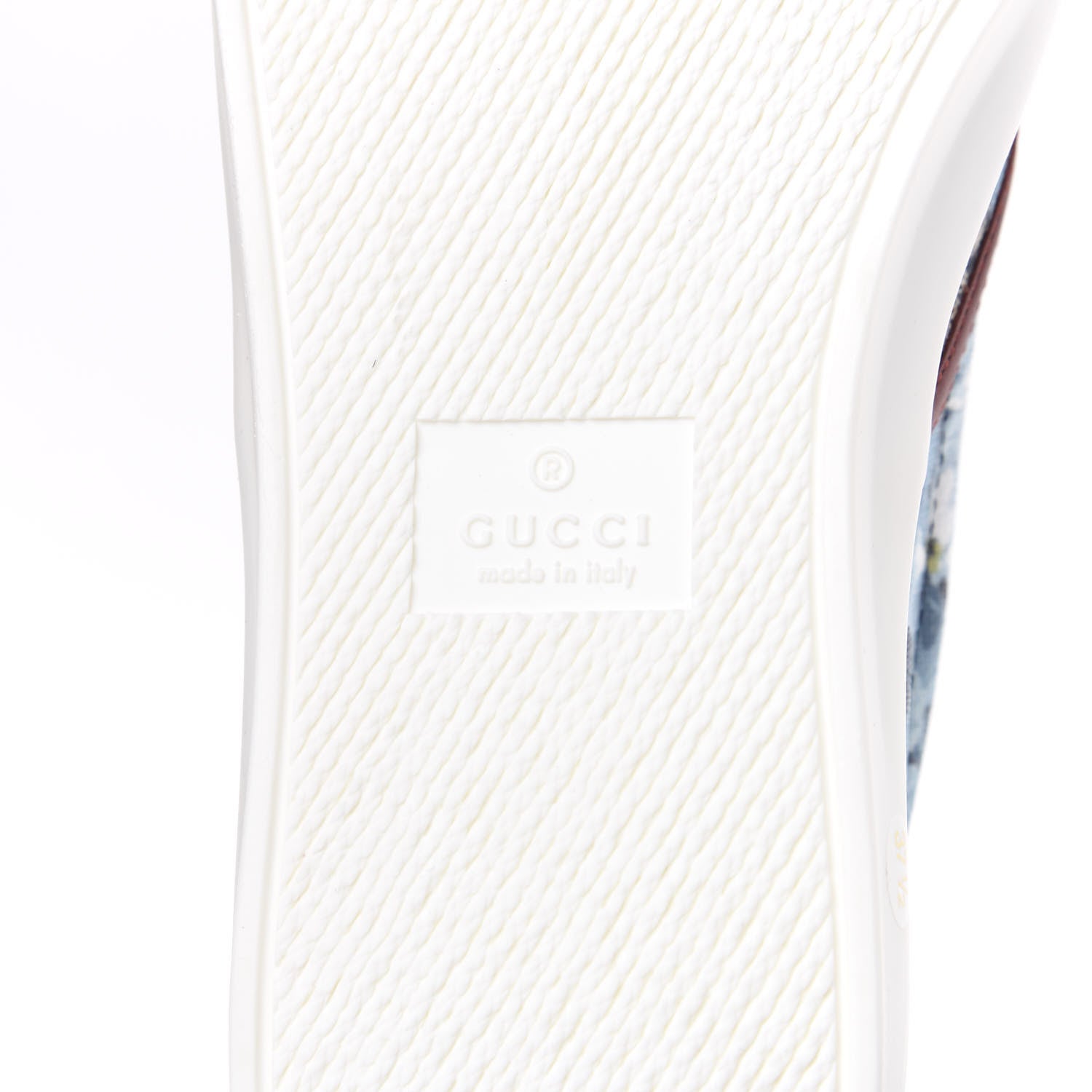 Gucci GG Supreme Monogram Blooms Womens Slip On Sneakers 37.5 Beige Blue Navy Red 7 of 8