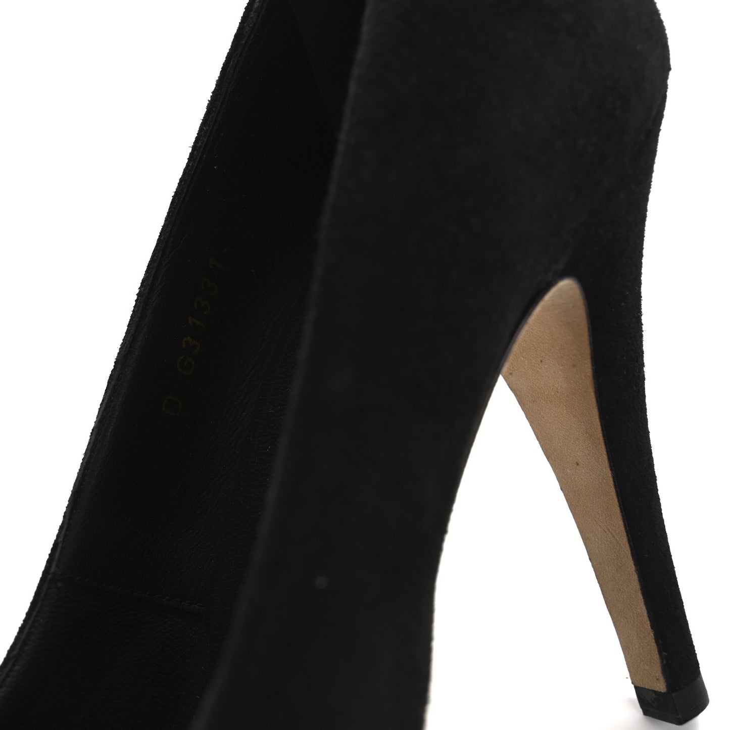 Suede Grosgrain Cap Toe CC Pumps 38 Black