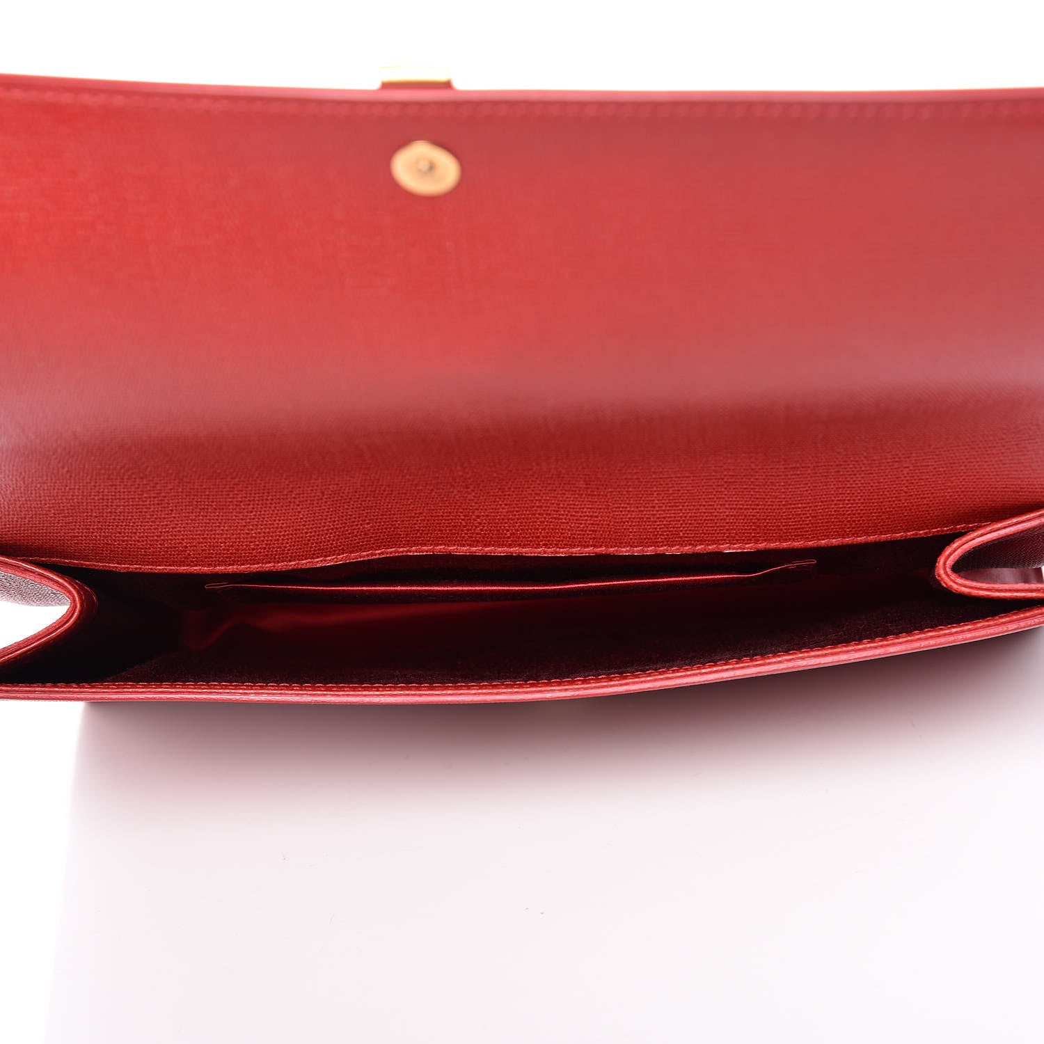 Saint Laurent Textured Calfskin Classic Y Ligne Clutch Red 5 of 19
