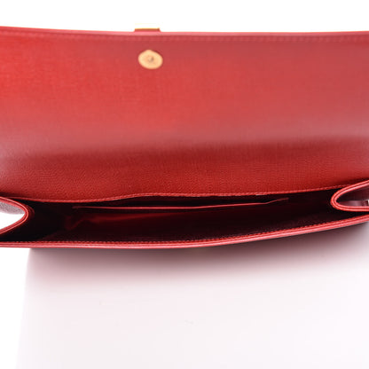 Saint Laurent Textured Calfskin Classic Y Ligne Clutch Red 5 of 19
