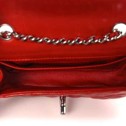 Chanel Lambskin Quilted Double Mini Flap Crossbody Red 10 of 13
