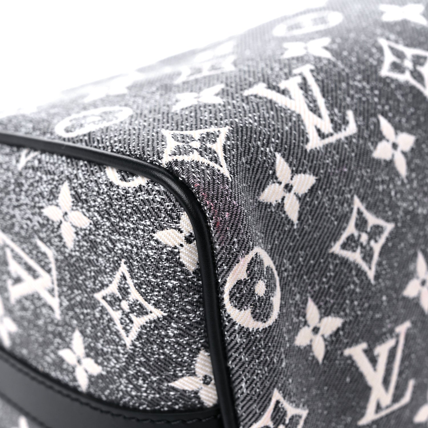Louis Vuitton Denim Monogram Jacquard Speedy Bandouliere 25 Black 7 of 10