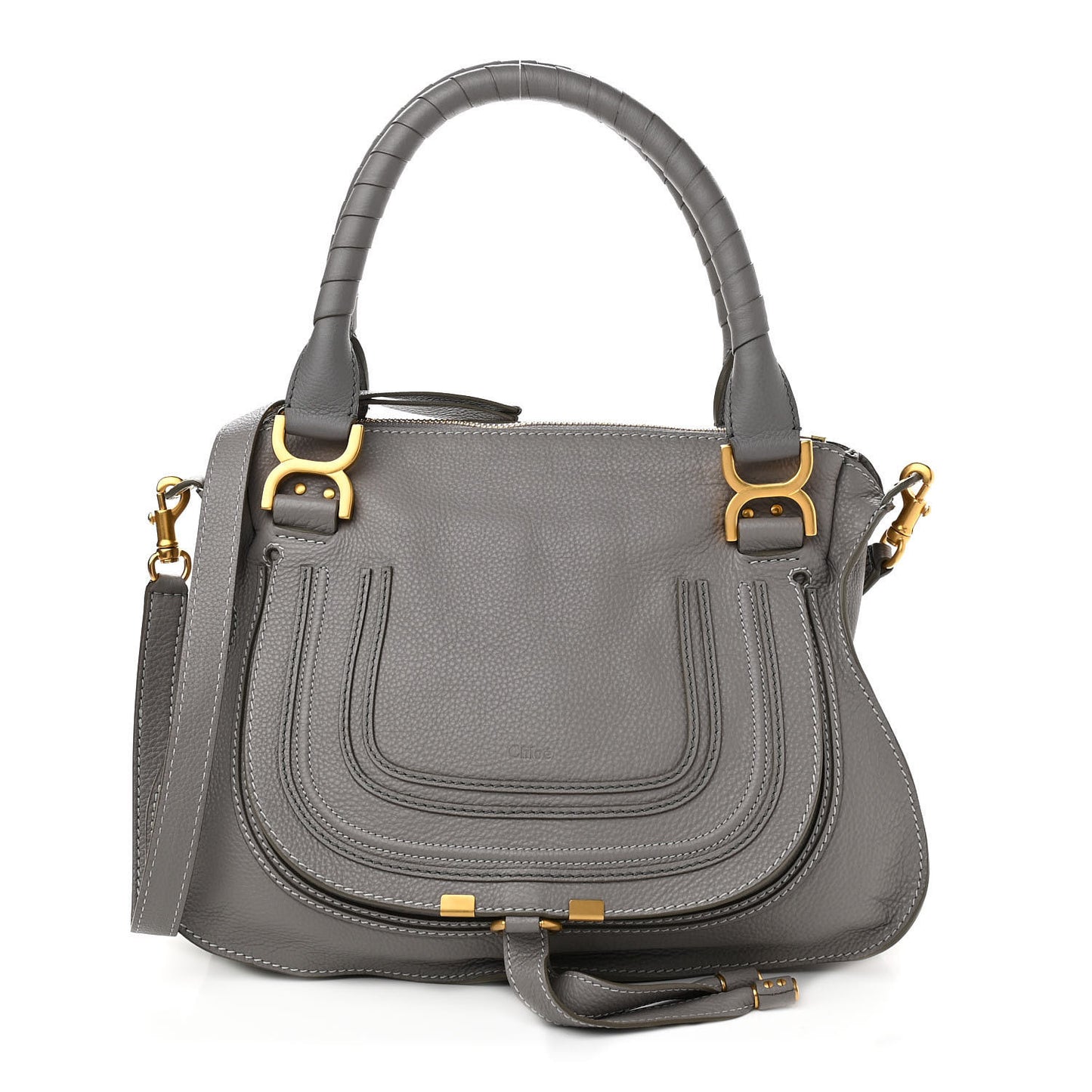 Calfskin Medium Marcie Satchel Cashmere Grey
