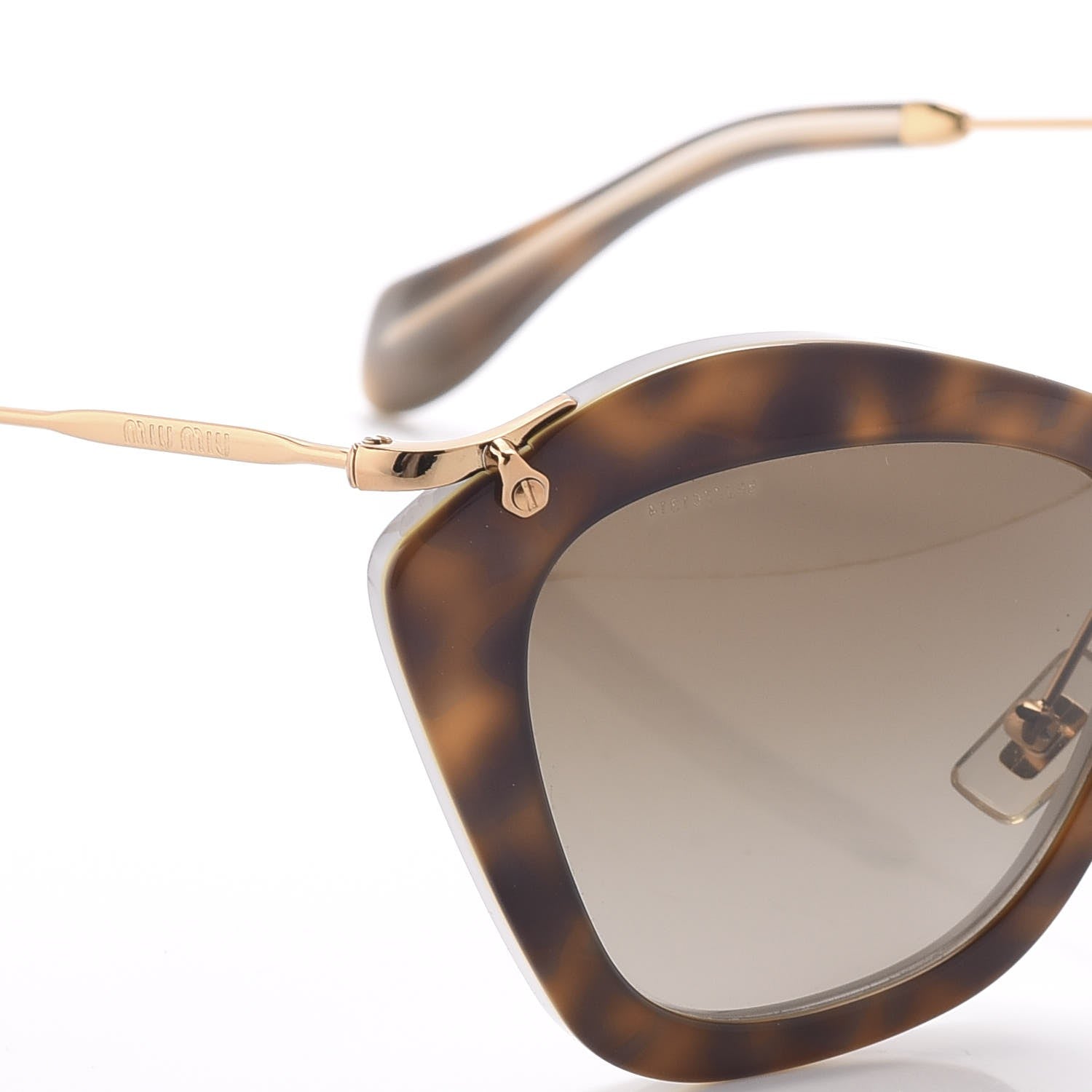 Miu Miu Cat Eye Sunglasses SMU10N Havana 5 of 8