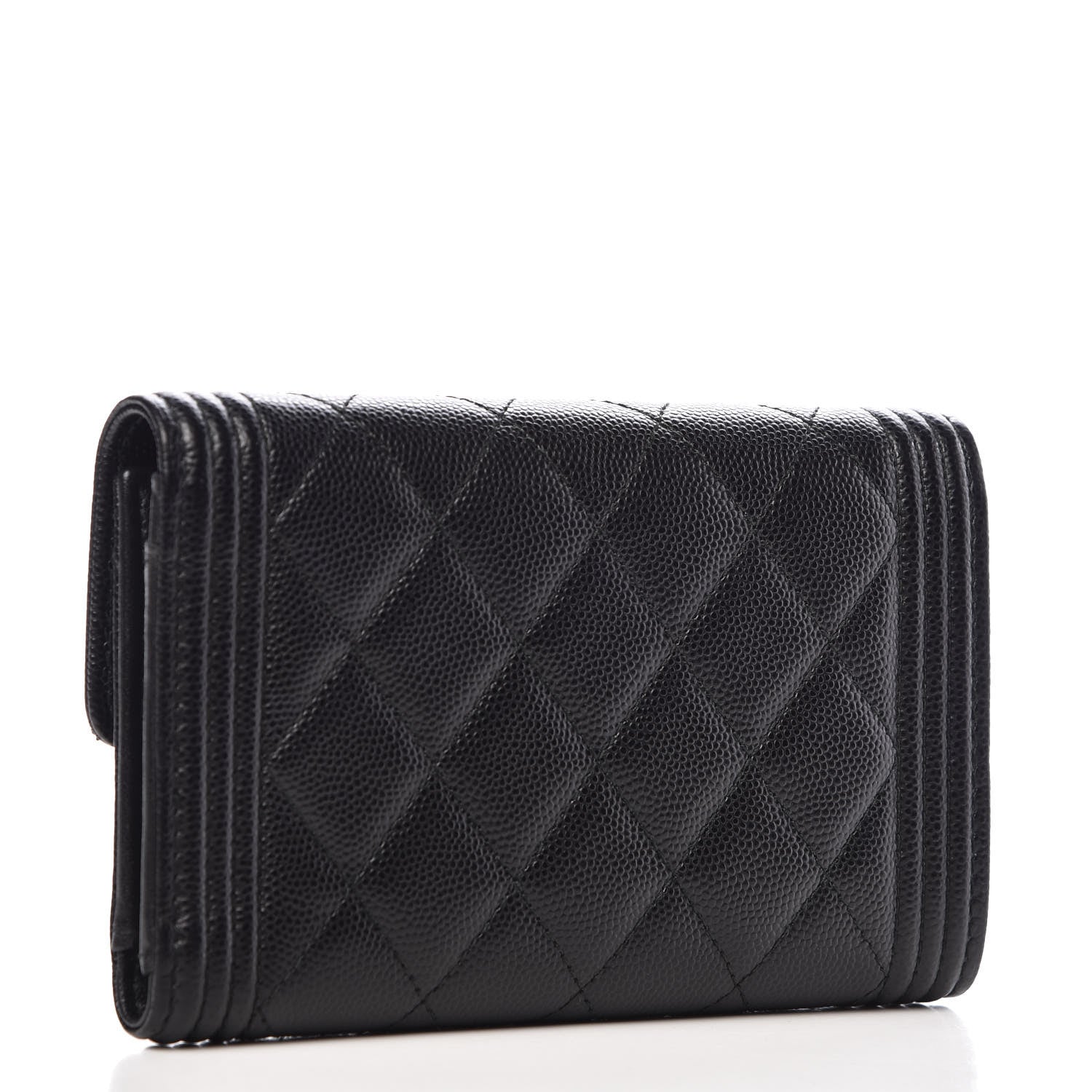 Chanel Caviar Quilted Medium Boy Flap Wallet Black 3 of 8