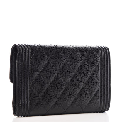 Chanel Caviar Quilted Medium Boy Flap Wallet Black 3 of 8