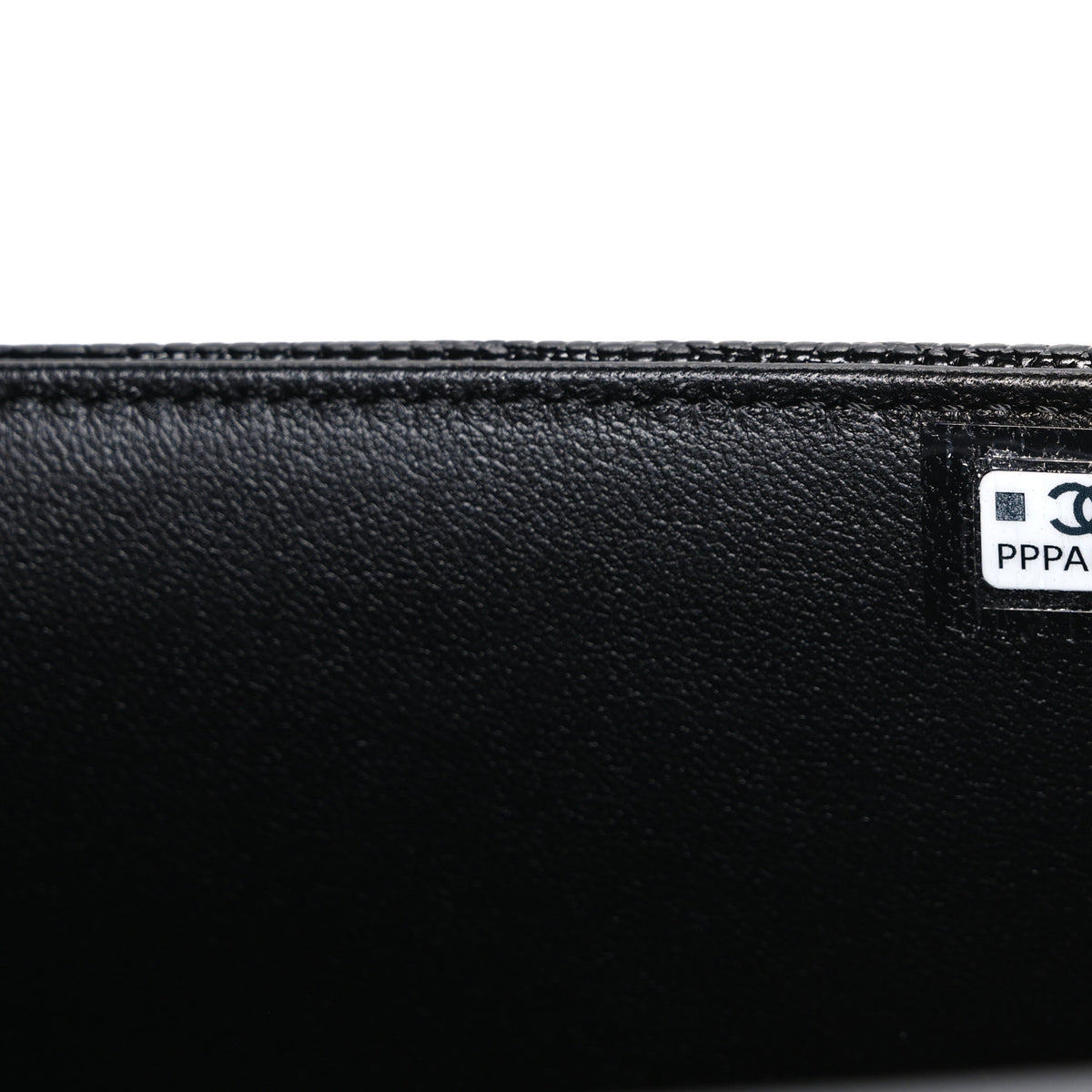 Chanel Calfskin Lizard Embossed Top Handle Long Clutch With Chain Black 8 of 12
