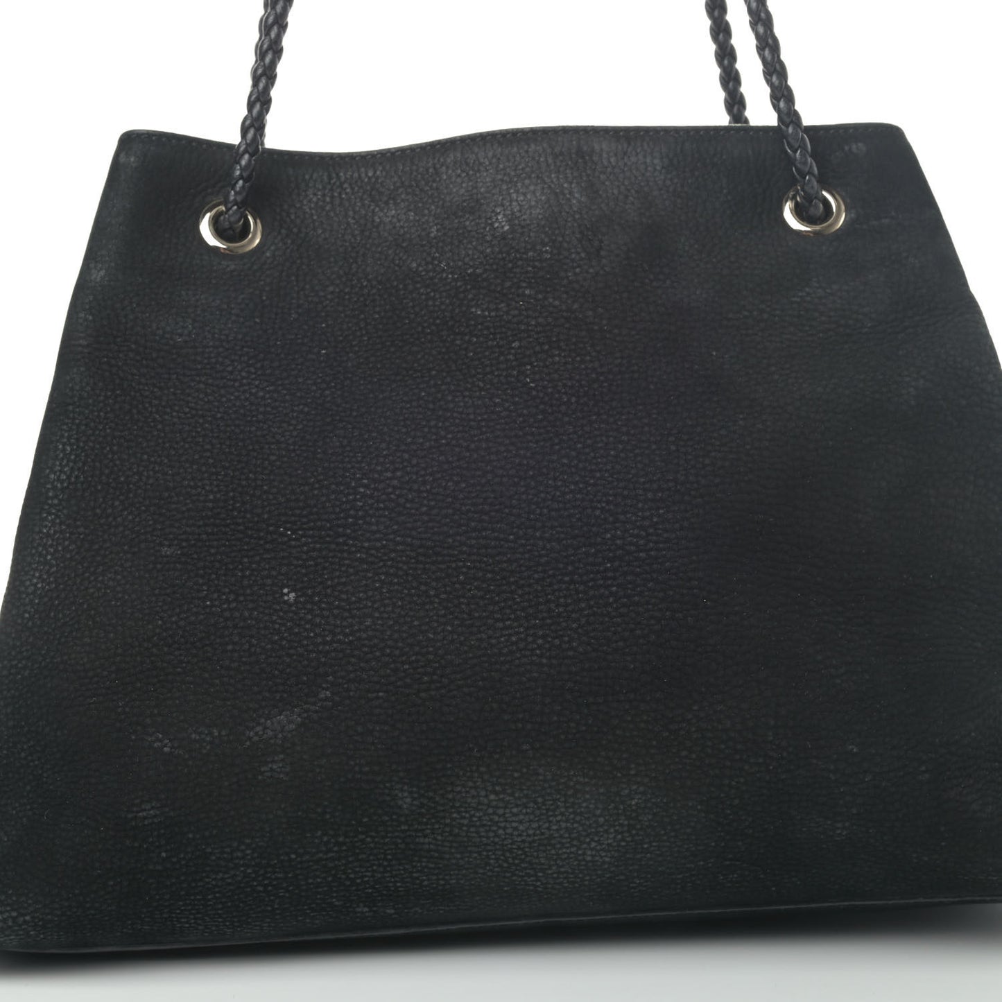 Calfskin Medium Braided Handle Gifford Tote Black