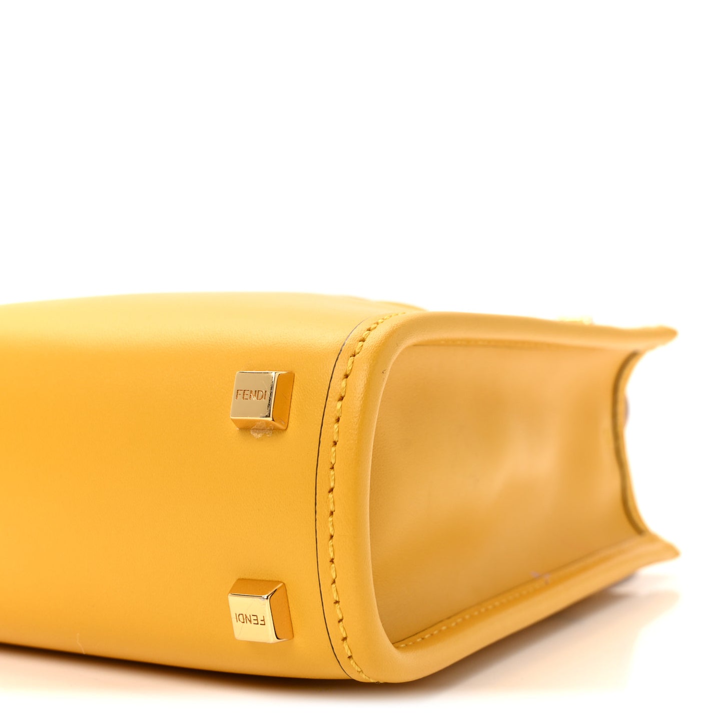 Vitello King Plexiglass Logo Embossed Mini Fendi Sunshine Shopper Tote Mimosa