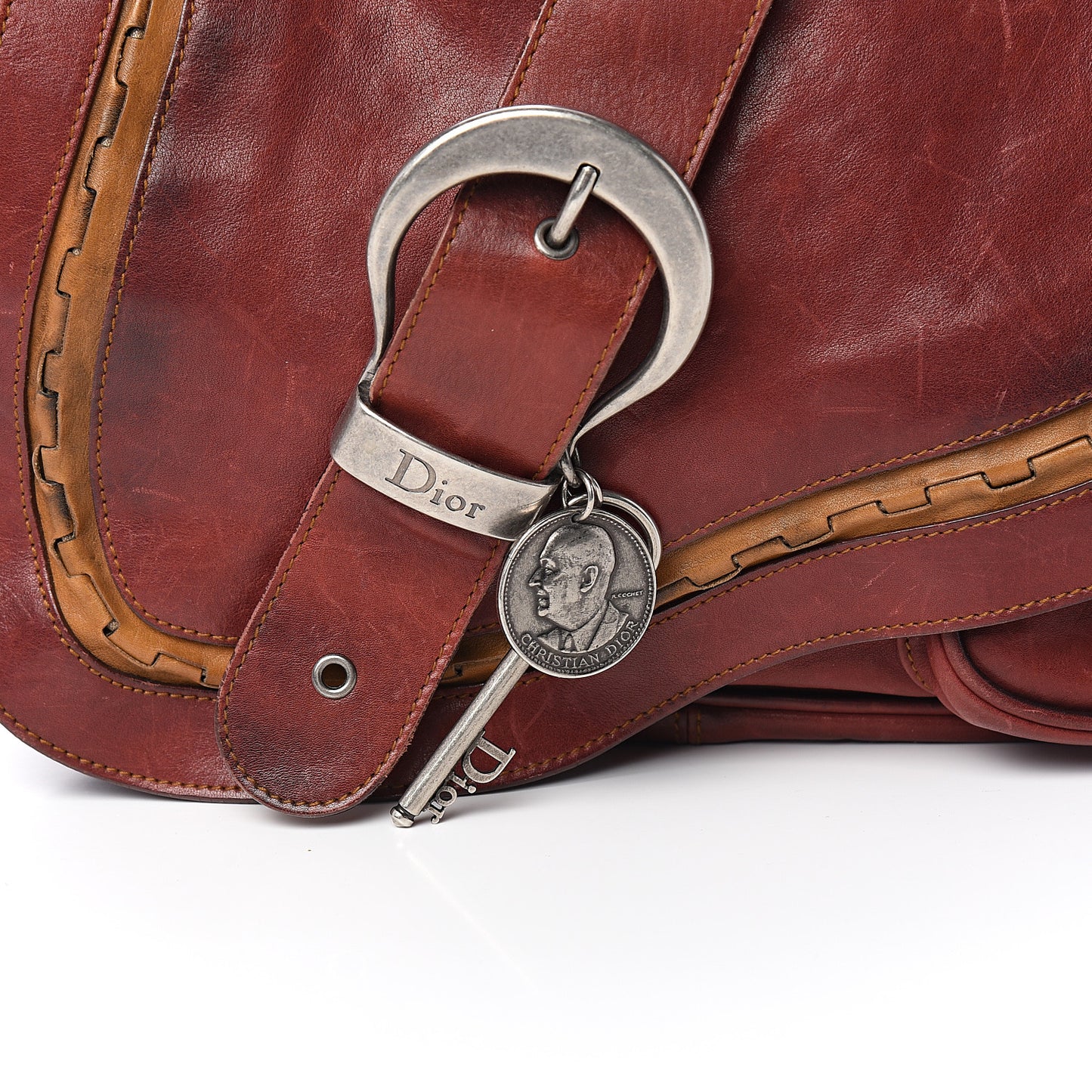 Calfskin Medium Gaucho Double Saddle Bag Red