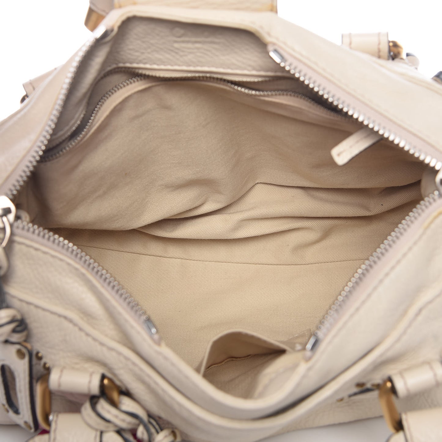 Calfskin Medium Paddington Satchel Off White