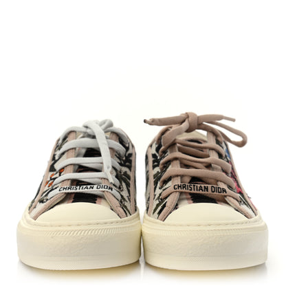 Christian Dior Canvas Rosa Mutabilis Embroidered Womens Walk'N'Dior Low Top Sneakers 37.5 Multicolor 2 of 8