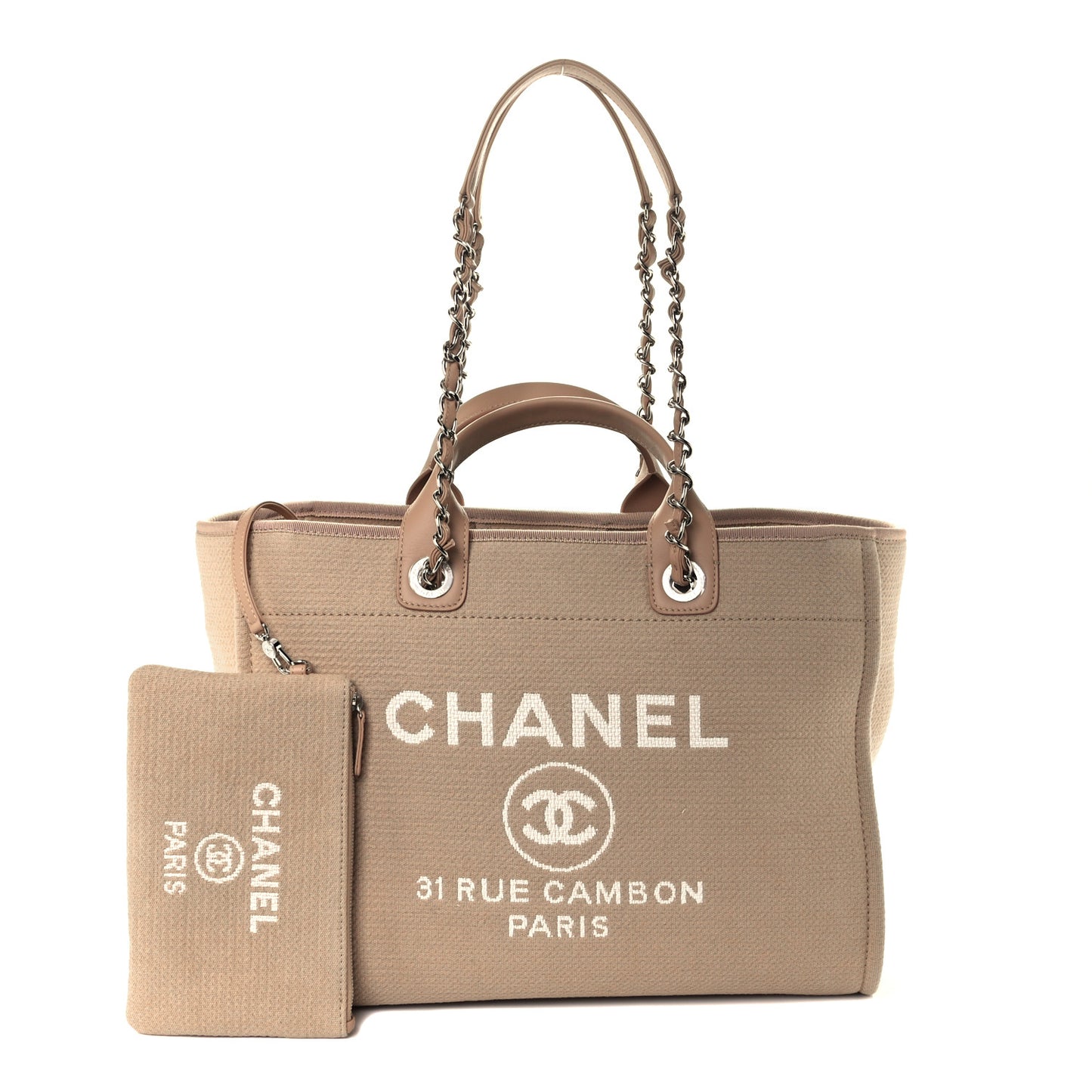 Mixed Fibers Medium Deauville Tote Beige