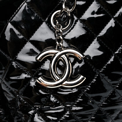Chanel Patent Quilted Maxi Just Mademoiselle Bowling Bag Black 8 of 12
