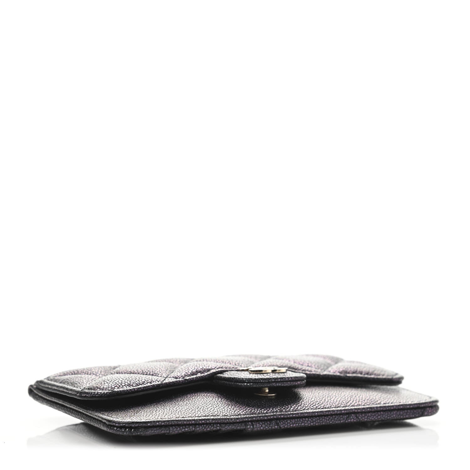 Chanel Iridescent Caviar Quilted Flap Zip Card Holder Black 3 of 4