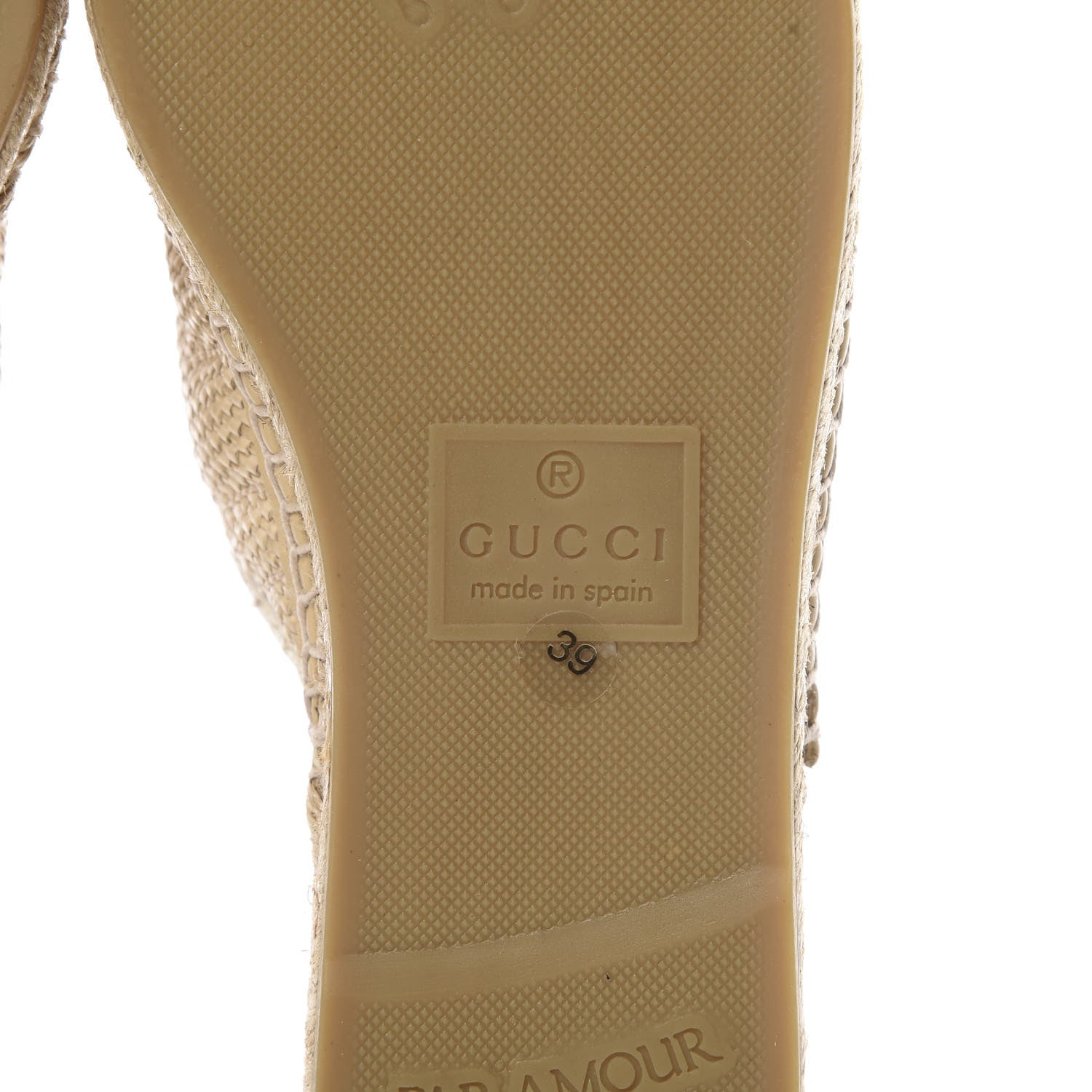 Gucci Raffia Elaphe Matelasse GG Marmont Espadrille Slippers 39 Natural Cream Brown 6 of 8